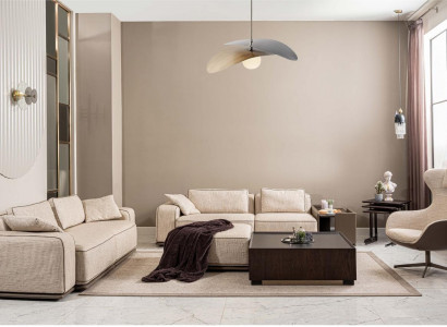 Sofa set three-seater sofa fabric sofa beige upholstered sofas armchair set